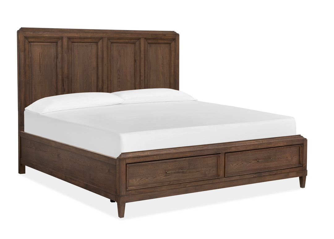 Groveland Park Antique Coffee California King Panel Storage Bed - B6532-74A
