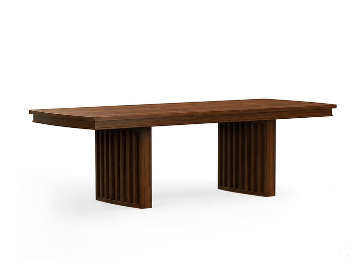 Reena Rich Brown Extendable Trestle Dining Table - D6518-21