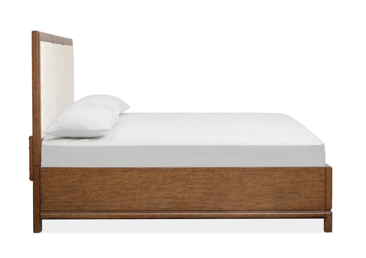 Ridgefield Russet Queen Upholstered Panel Storage Bed - B6436-55A
