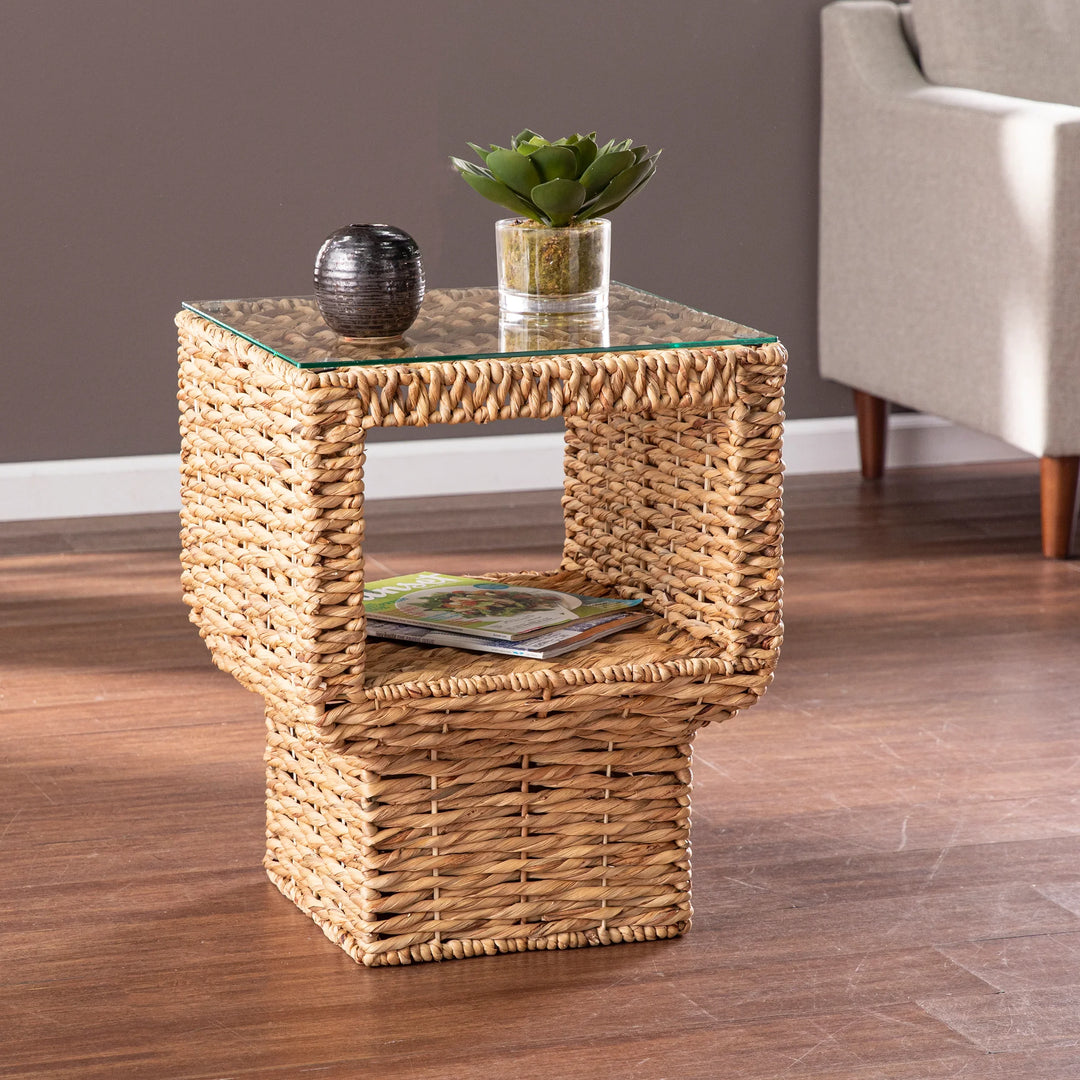 Pallston Water Hyacinth Accent Table - AmericanHomeFurniture