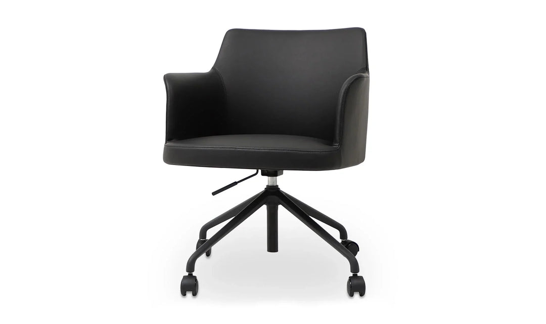 Morris Office Chair PVC Black - AmericanHomeFurniture