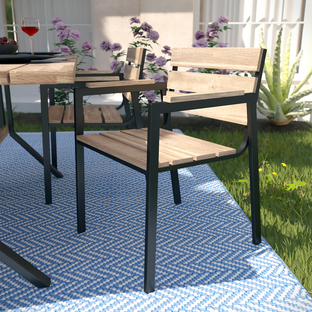 American Home Furniture | SEI Furniture - Standlake Slatted Outdoor Chairs – 2pc Set