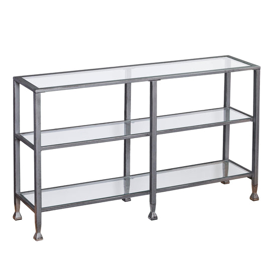 SEI Furniture Jaymes Metal/Glass 3-Tier Console Table/Media Stand - Silver CONSOLE TABLES