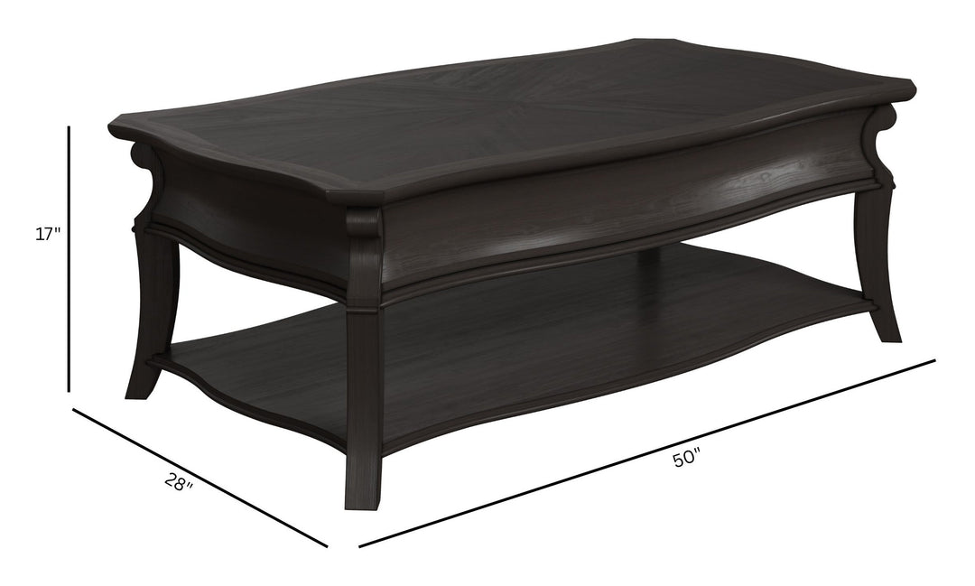 Francine Warm Charcoal Lift Top Storage Cocktail Table - T6567-50
