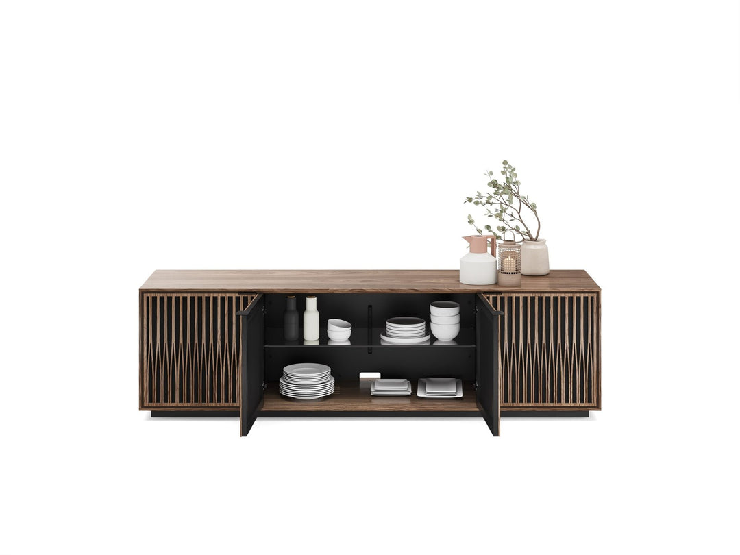 Tune / Natural Walnut / Rolling Plinth Base (24H x 82.5W x 20D in)