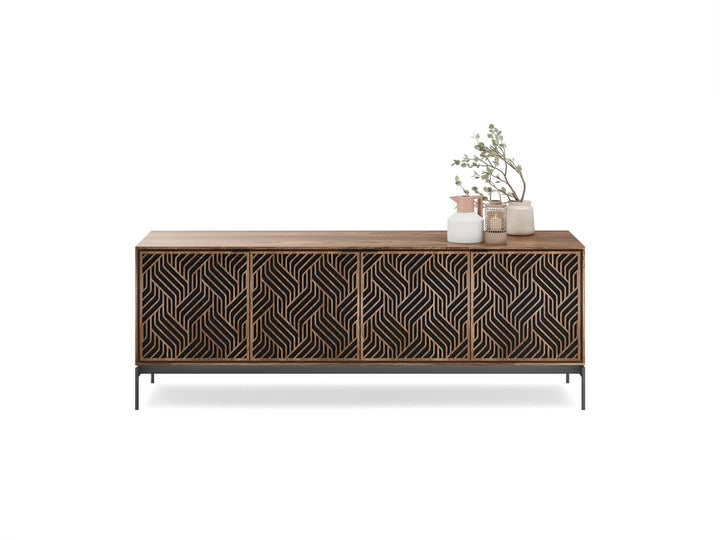 Weave / Natural Walnut / Console Base (30H x 82.5W x 20D in)