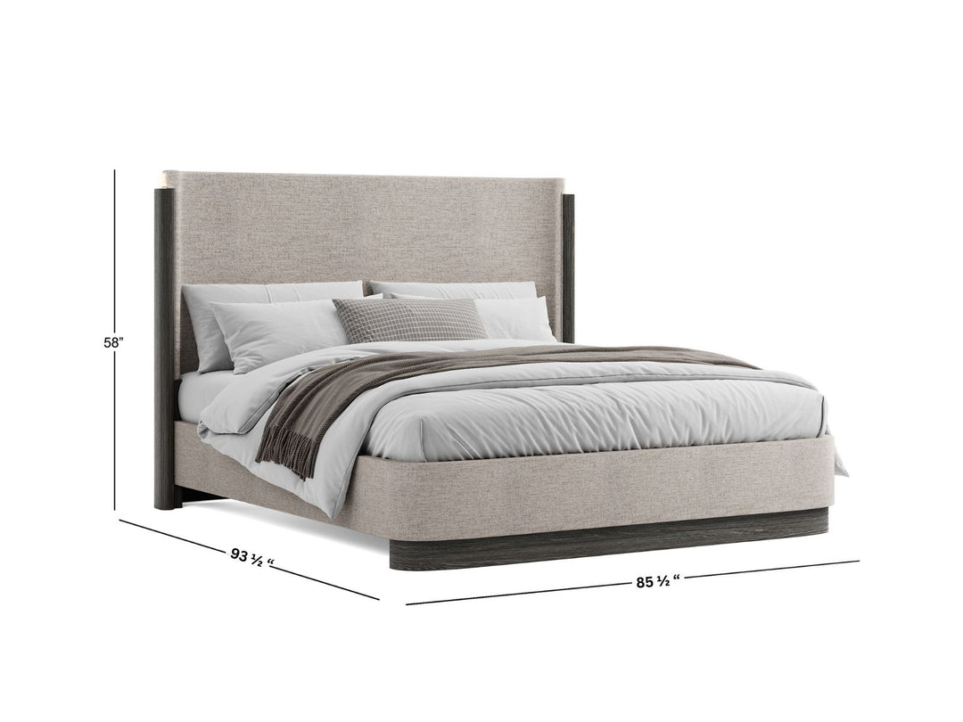 Keaton Black California King Upholstered Panel Bed - B6614-75