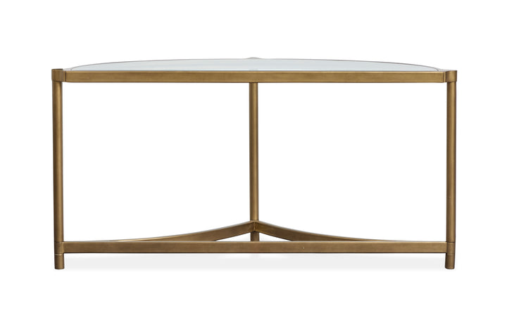 Cassidy Aged Brass And Volakas Classic Demilune Sofa Table - T6357-75