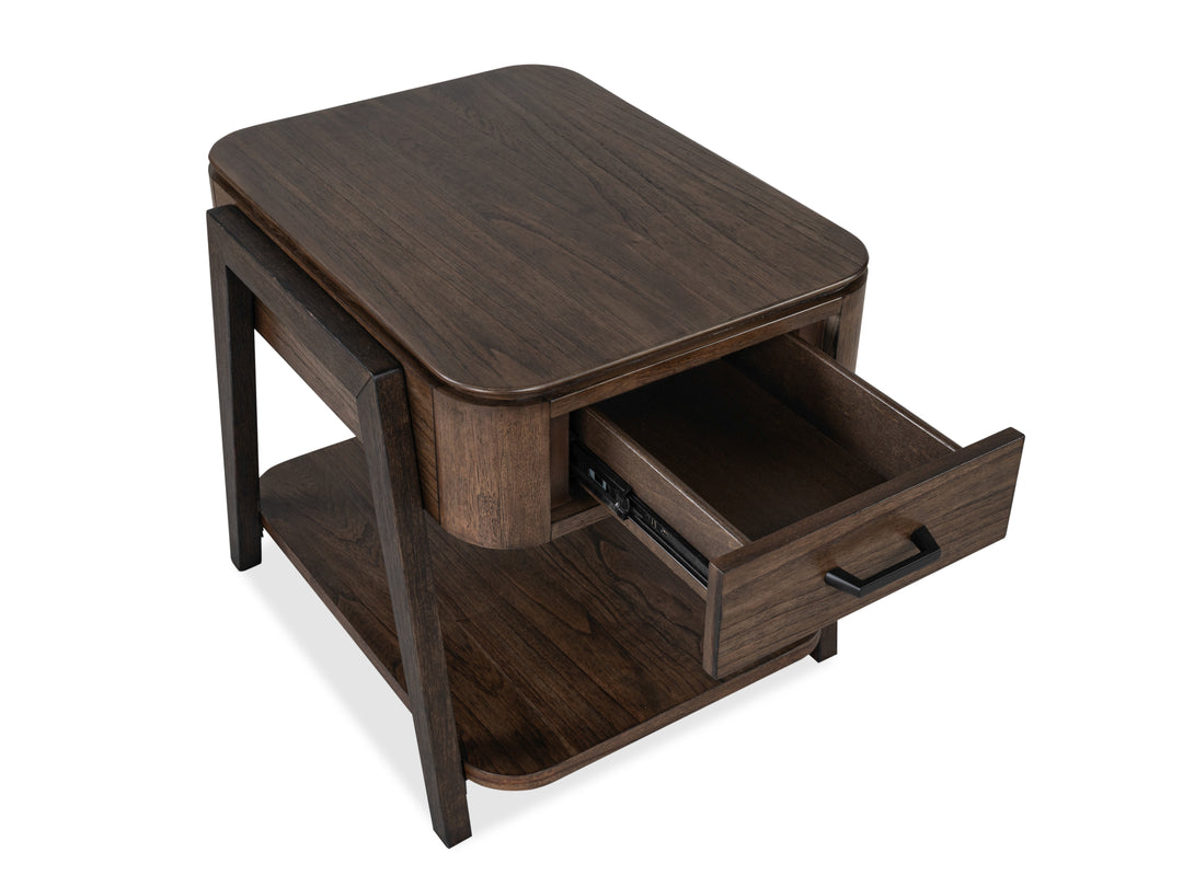 Hallie Milk Chocolate And Dark Chocolate Rectangular End Table - T6355-03