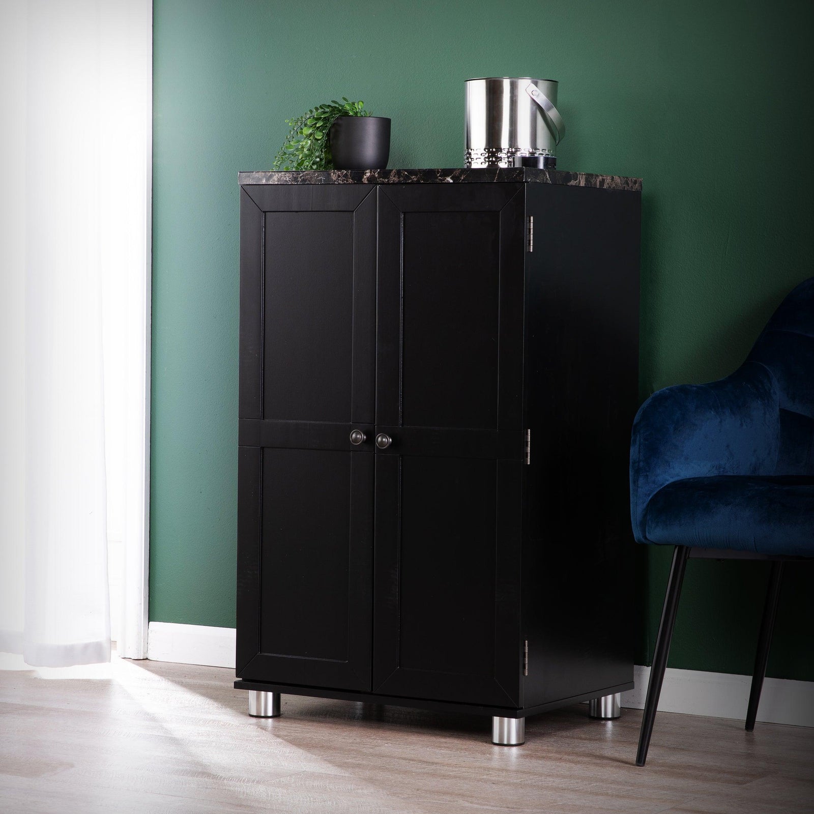 SEI Furniture Cape Town Bar Cabinet w/ Wine Storage BAR + BAR CARTS