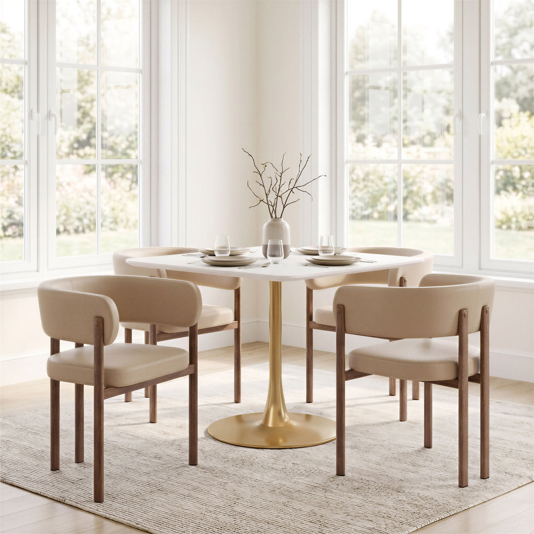 Epas Dining Table White & Gold - 111271