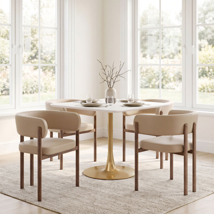 Epas Dining Table White & Gold - 111271