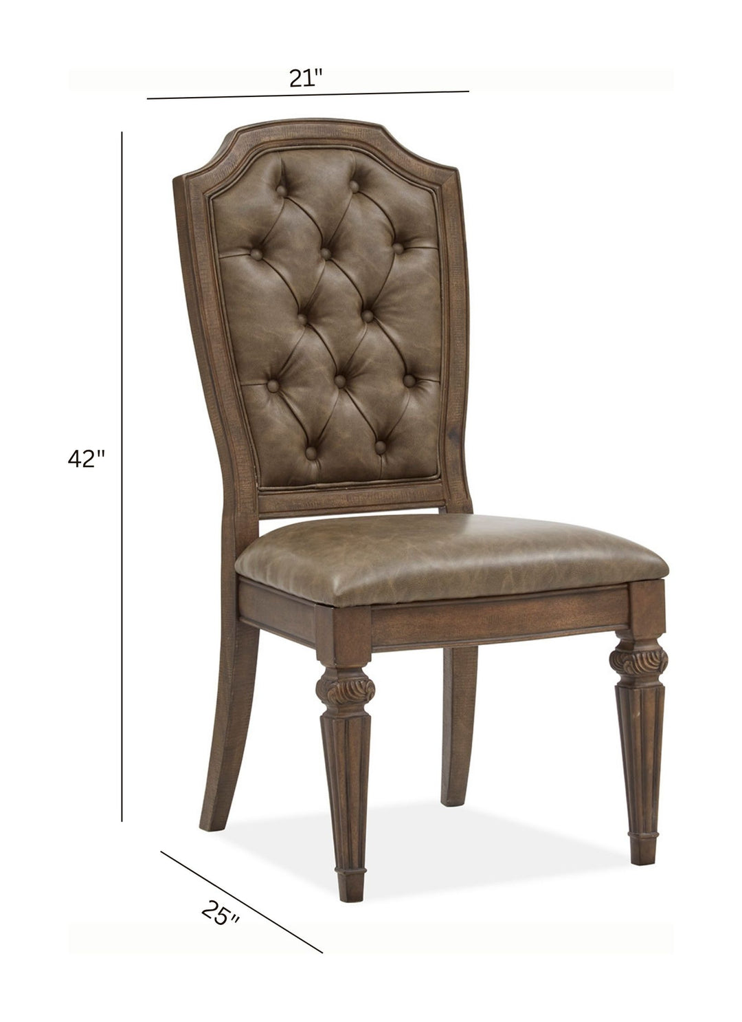 Durango Willadeene Brown Upholstered Side Chair - Set of 2 - D5133-63