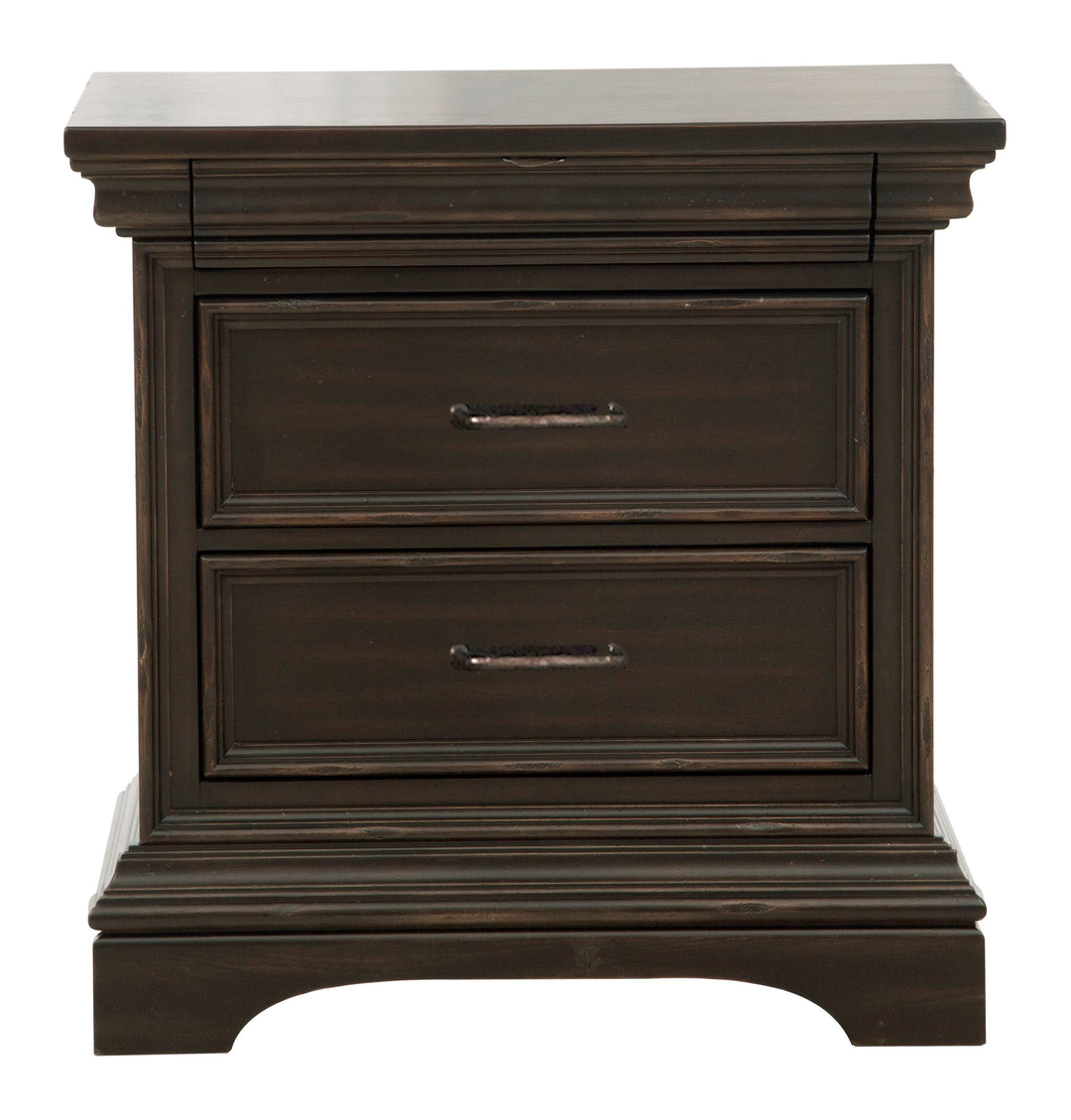 Caldwell Smoked Molasses 2 Drawer Nightstand - P012140
