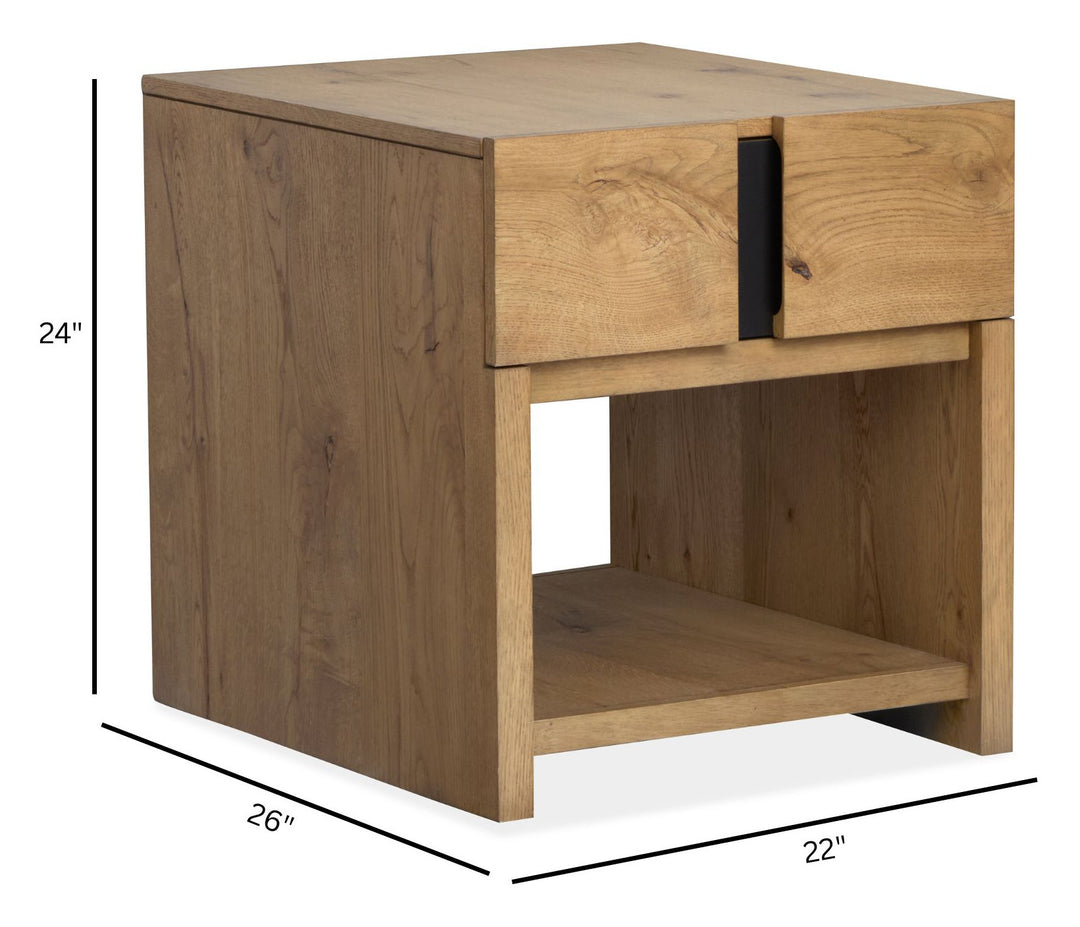 Ripley Rustic Caramel And Dark Bronze Rectangular End Table - T6421-03