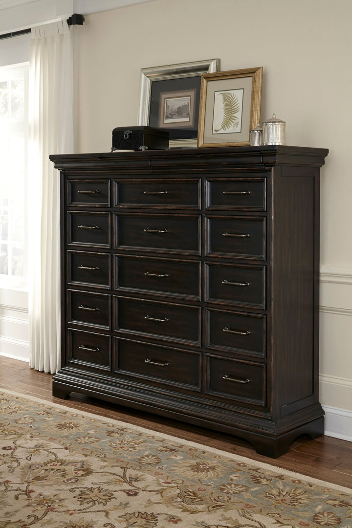 Caldwell Smoked Molasses 17 Drawer Master Chest - P012127
