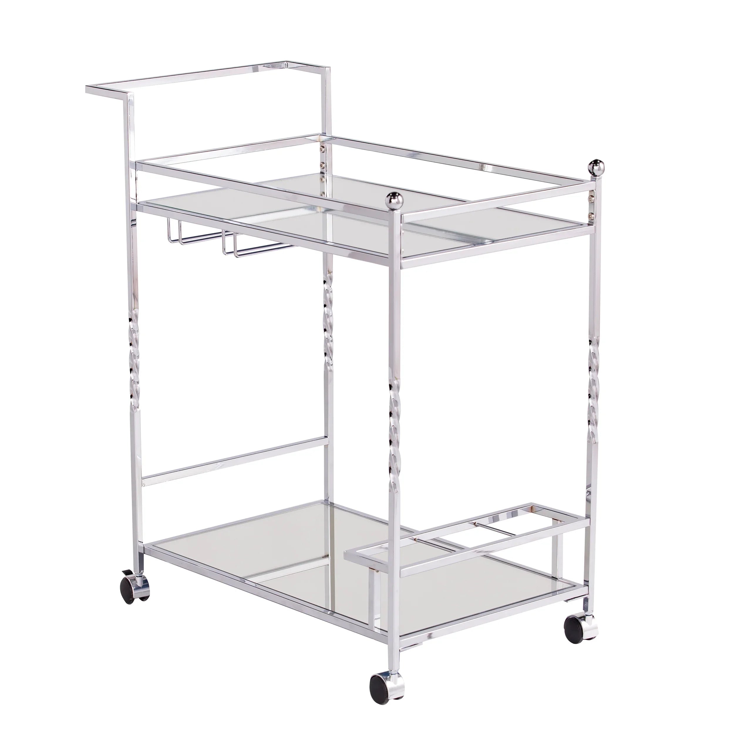 Ivers Double-Decker Mirrored Bar Cart