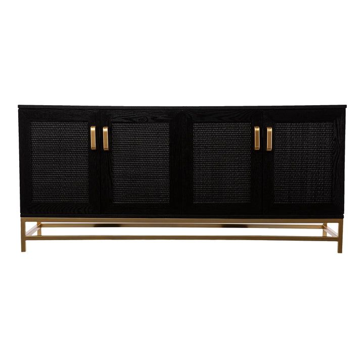 Rolliston Contemporary 4-Door Media Console - AmericanHomeFurniture