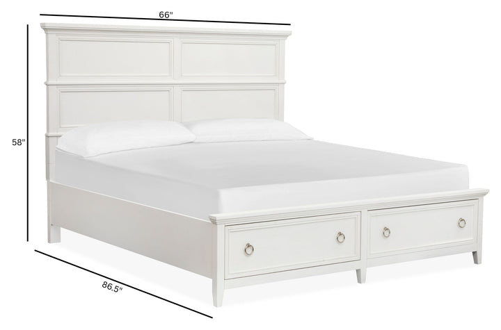 Juniper Hill Whisper White Queen Panel Storage Bed - B6478-54A