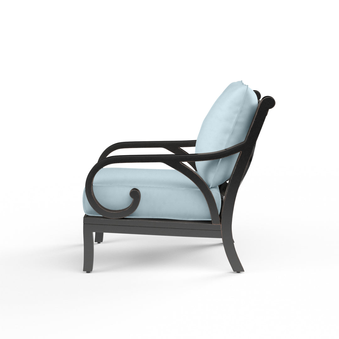 Monterey Club Chair in Canvas Skyline w/ Self Welt