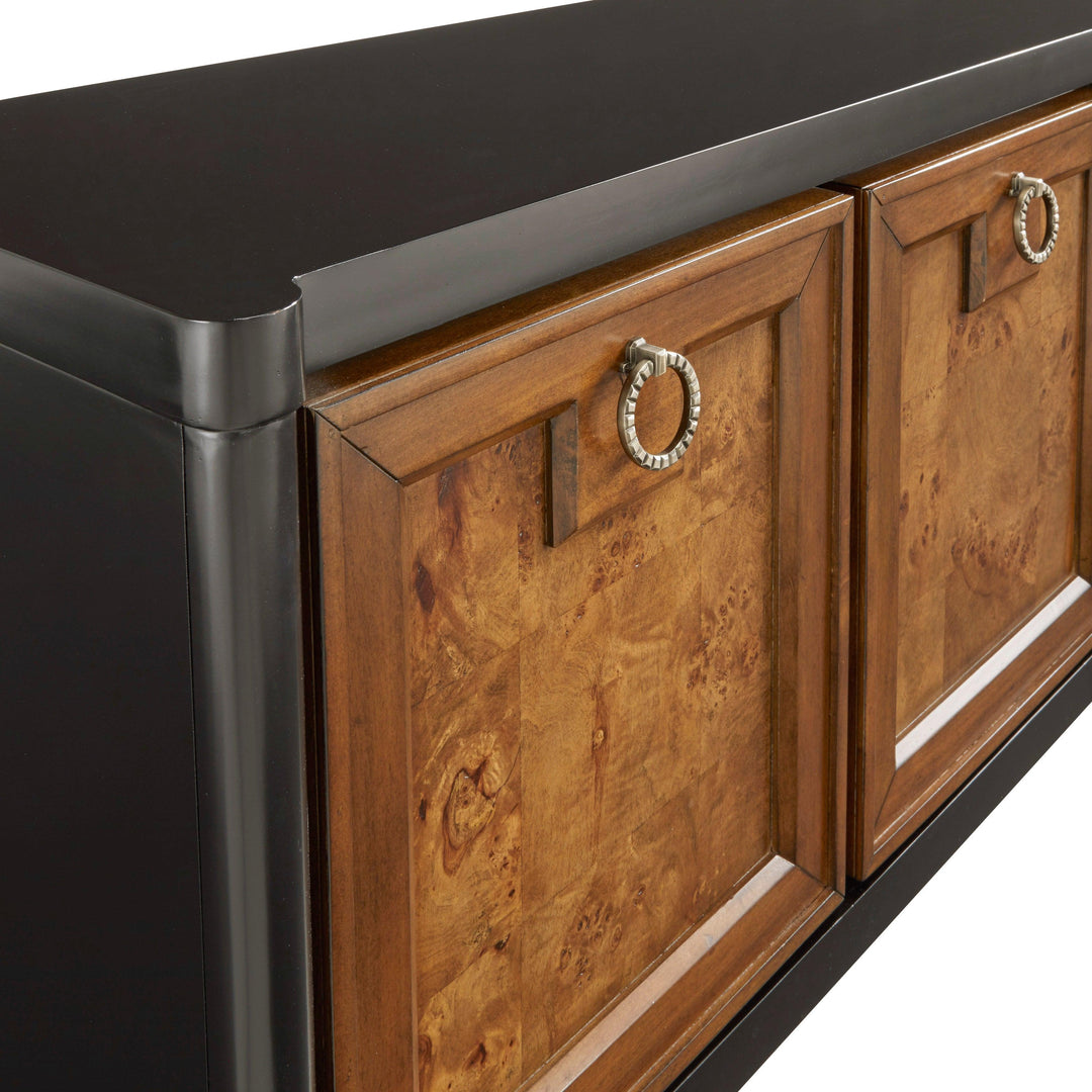 4-Door Mid-Century Modern Console with Shelves - AmericanHomeFurniture