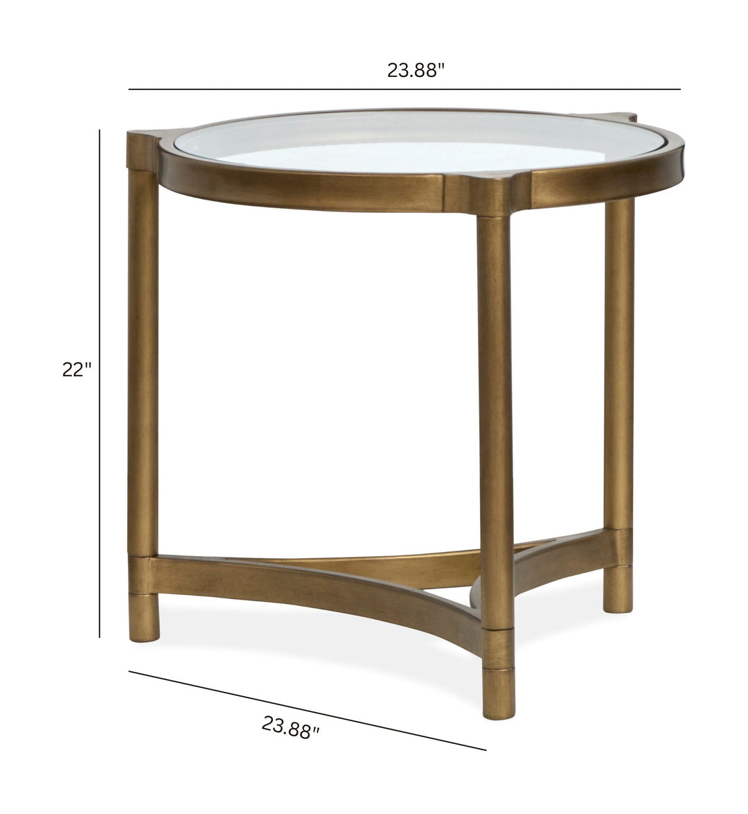 Cassidy Aged Brass And Volakas Classic Round End Table - T6357-05