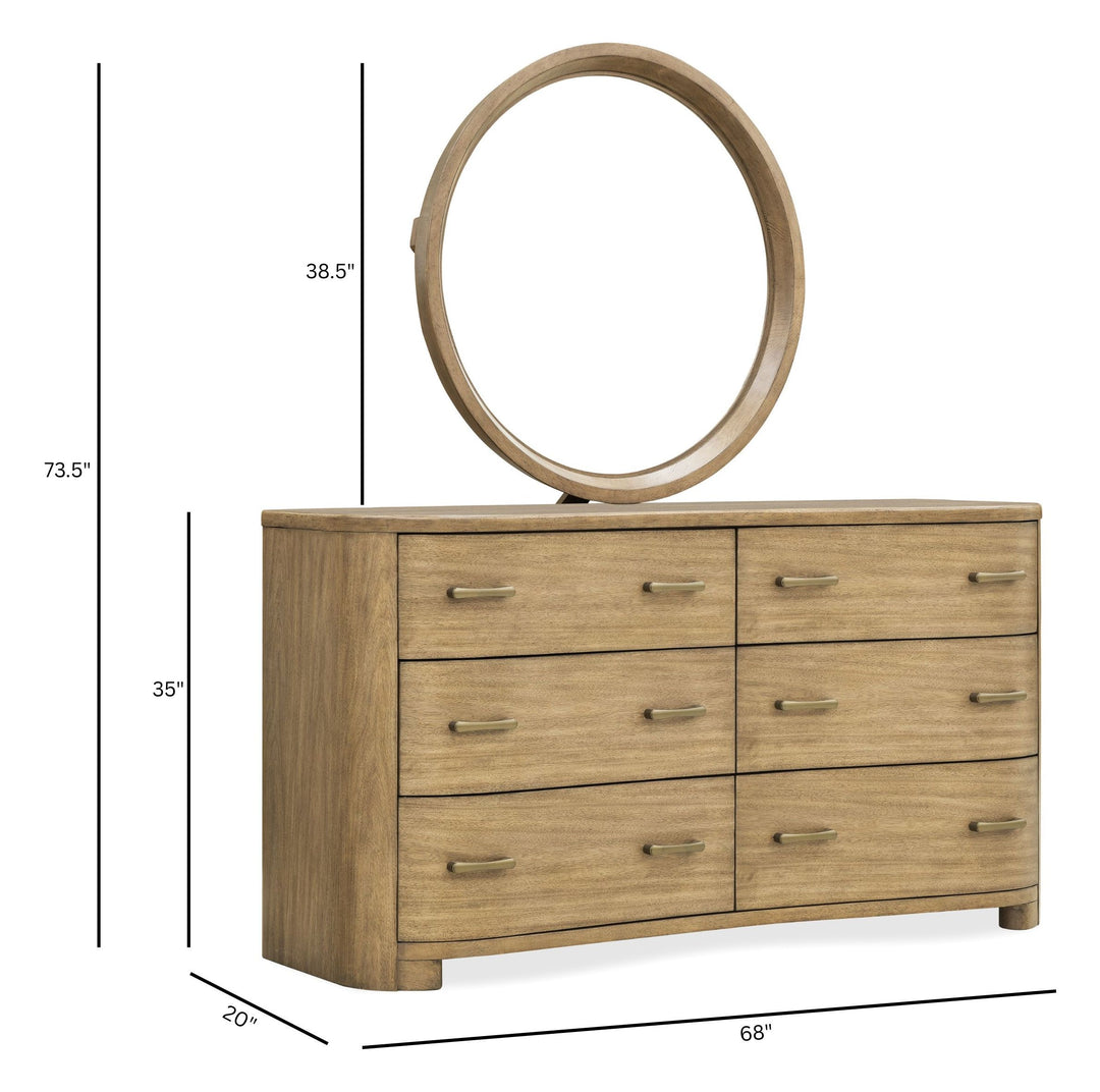 Leeza Brown Double Drawer Dresser With Mirror - BP432-100110