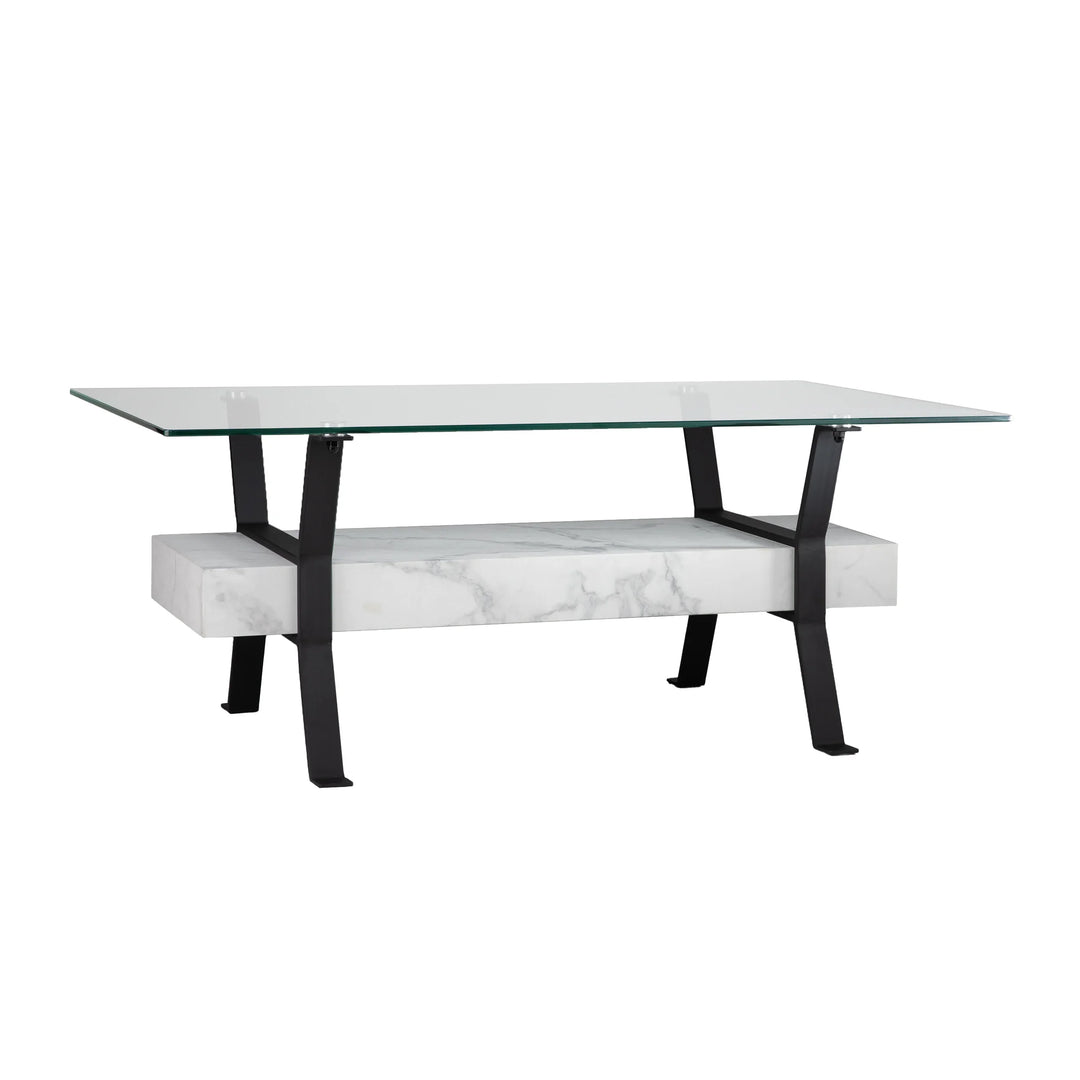 Darvette Glass-Top Coffee Table - AmericanHomeFurniture