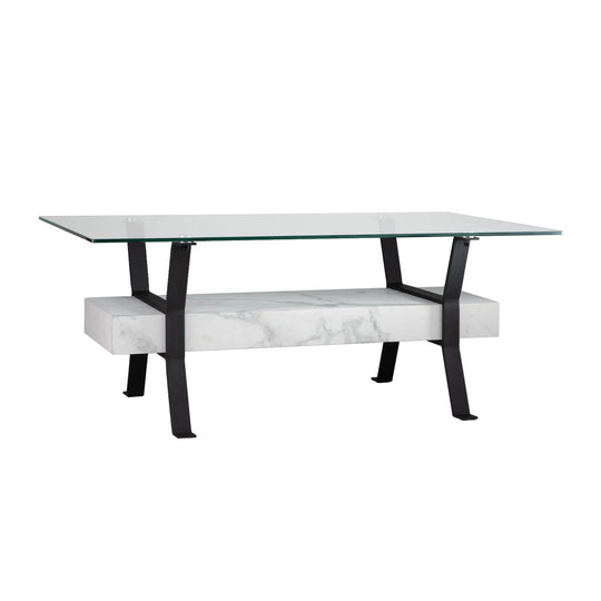 SEI Furniture Darvette Glass-Top Coffee Table COFFEE TABLES