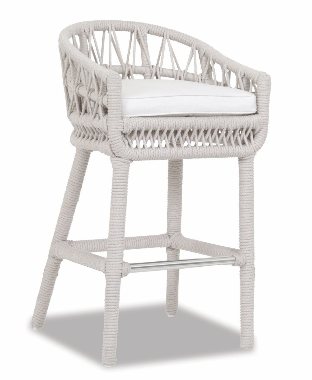 American Home Furniture | Sunset West - Dana Rope Bar Stool in Linen Canvas w/ Self Welt