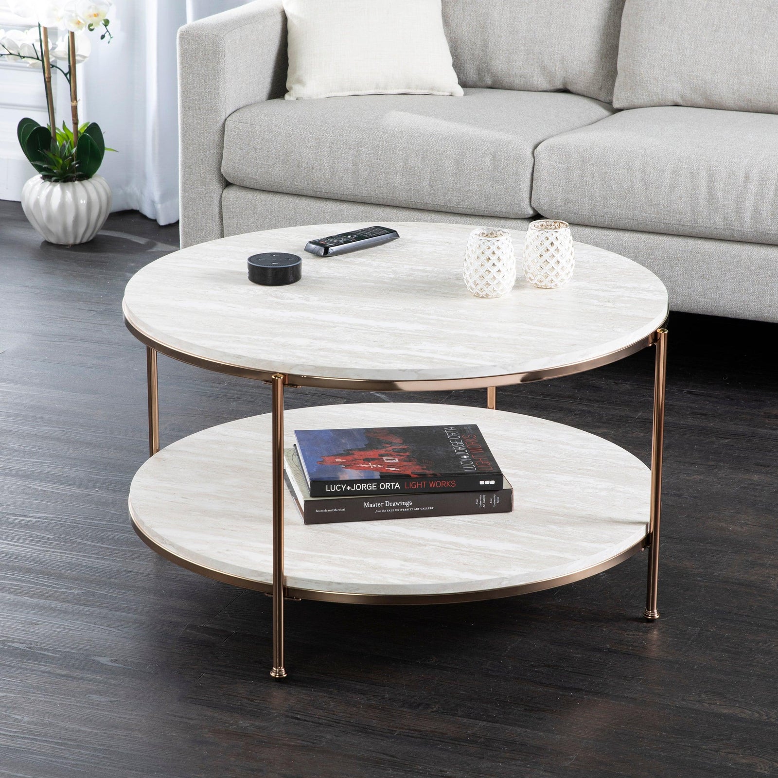 SEI Furniture Silas Faux Stone Coffee Table COFFEE TABLES