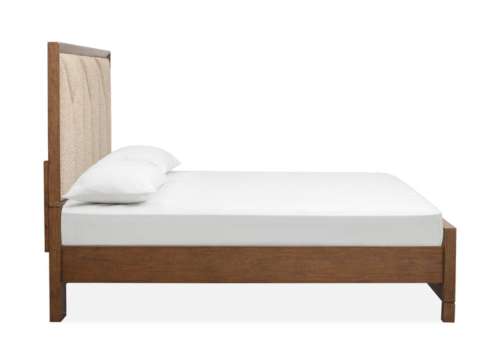 Callisto Bourbon Brown Queen Upholstered Panel Bed - B6396-55