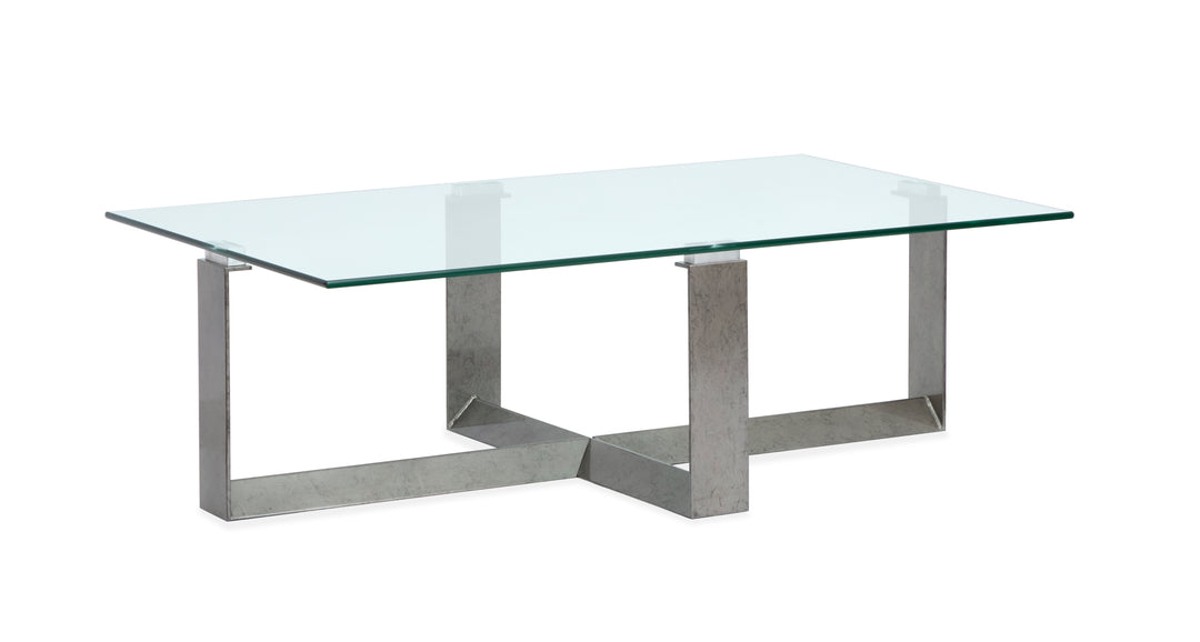 Holden Aged Pewter And Chrome Pucks Rectangular Cocktail Table - T6456-43
