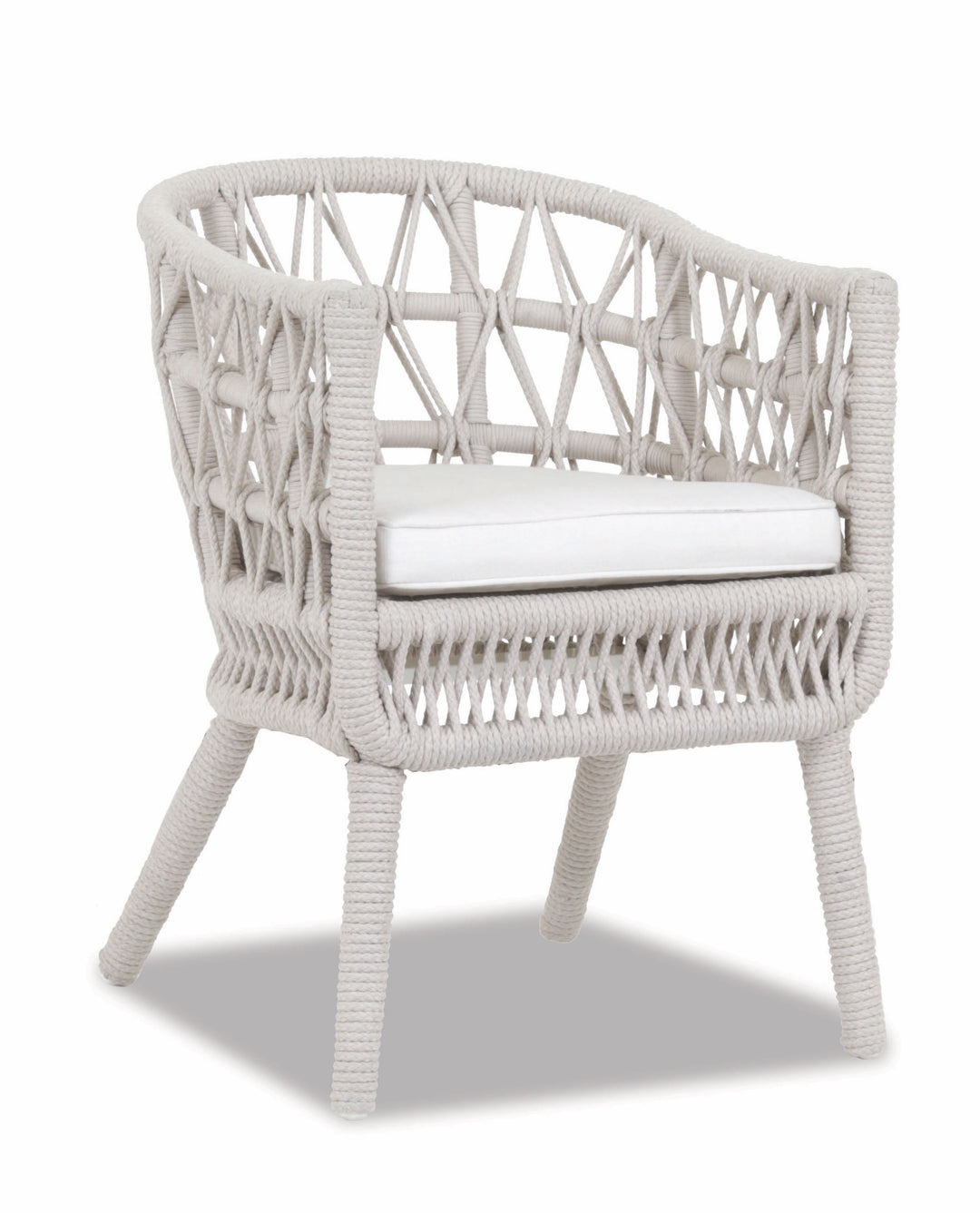 American Home Furniture | Sunset West - Dana Rope Dining Chair in Linen Canvas w/ Self Welt