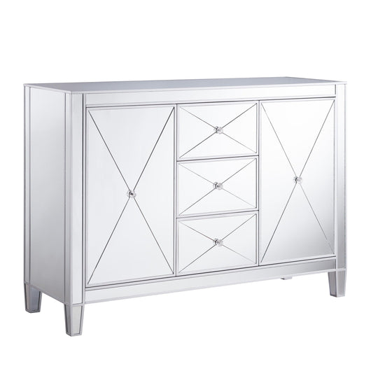 SEI Furniture Mirage 3-Drawer Mirrored Cabinet CABINETS