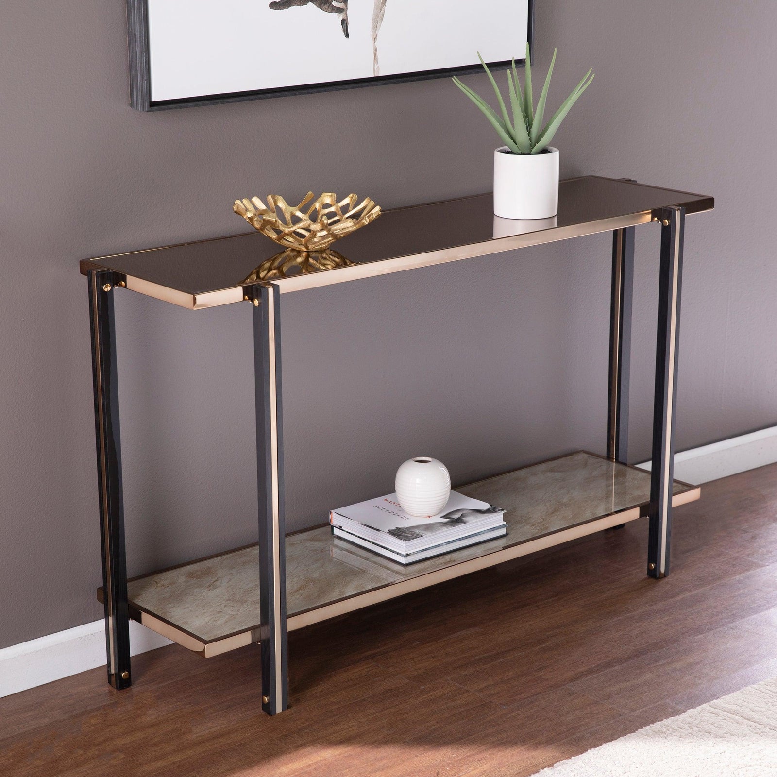 SEI Furniture Thornsett Console Table w/ Mirrored Top CONSOLE TABLES
