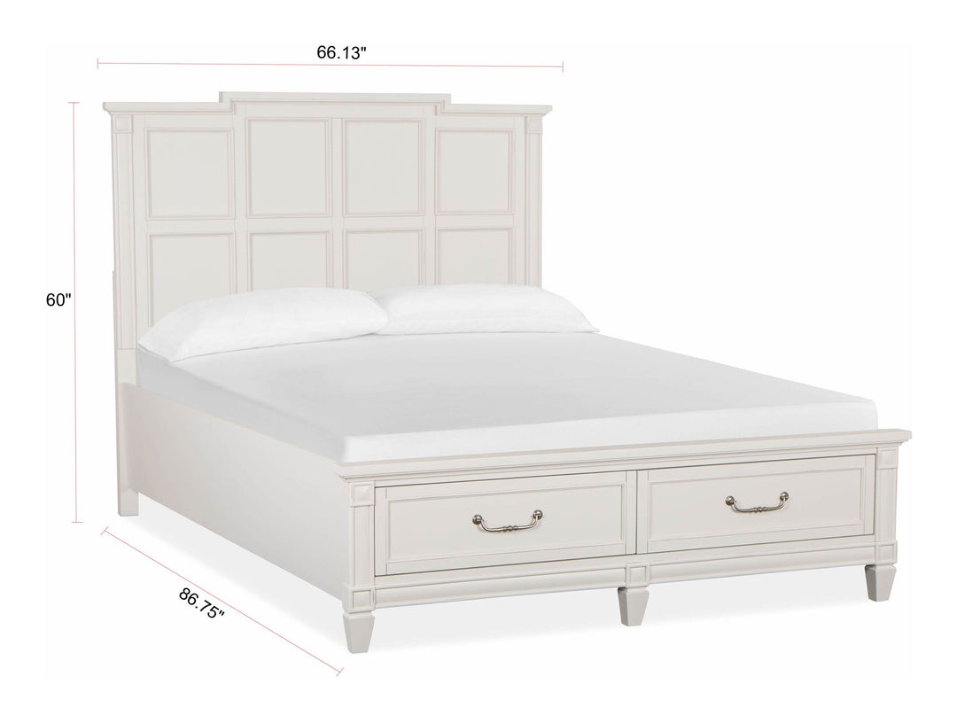Willowbrook Egg Shell White Queen Panel Storage Bed - B5324-54A