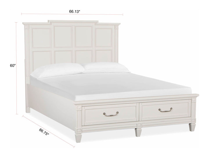 Willowbrook Egg Shell White Queen Panel Storage Bed - B5324-54A