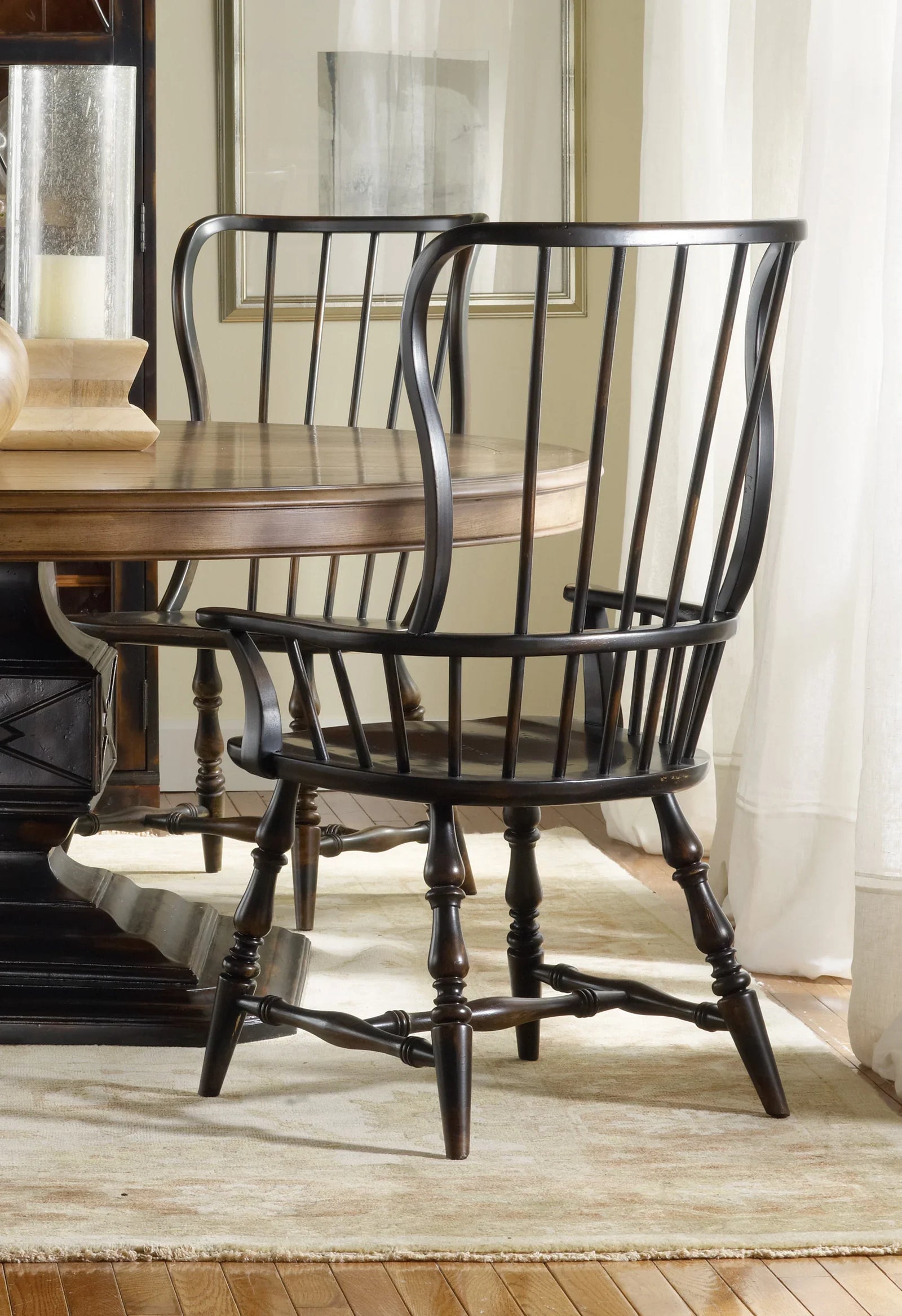 American Home Furniture Hooker Furniture Sanctuary Spindle Arm Chair - Set of 2