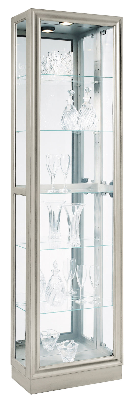 Curios Platinum Silver Side Entry 5 Shelf Curio Cabinet - 21455