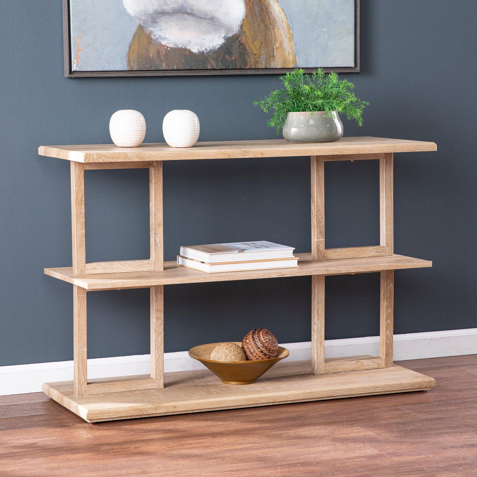 SEI Furniture Markworth Geometric Console Table CONSOLE TABLES