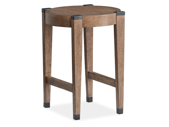 Kaysen Wallaby And Matte Black Round End Table - T5817-05