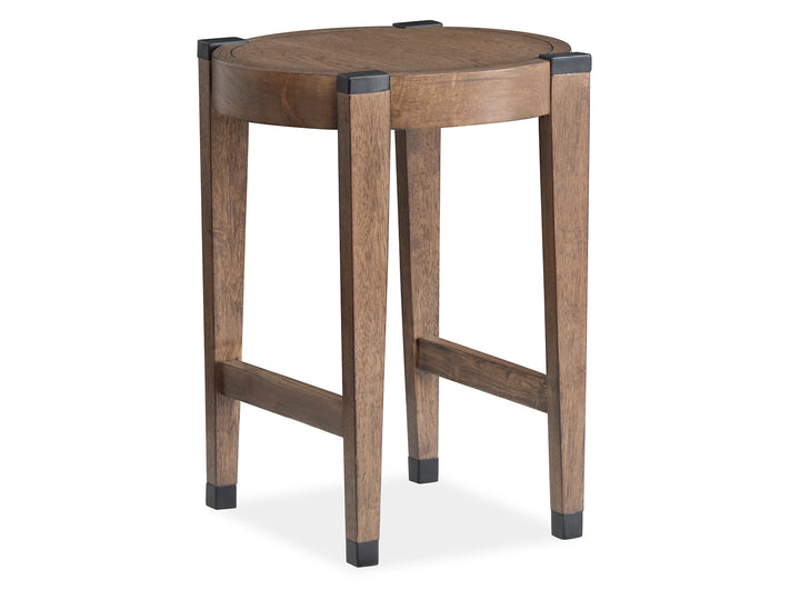 Kaysen Wallaby And Matte Black Round End Table - T5817-05