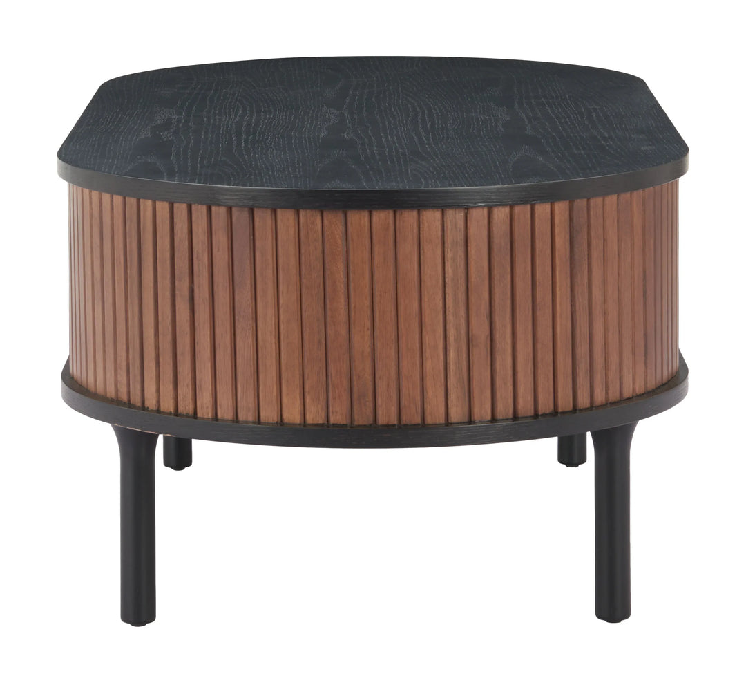 Koriana Coffee Table Black & Walnut - AmericanHomeFurniture