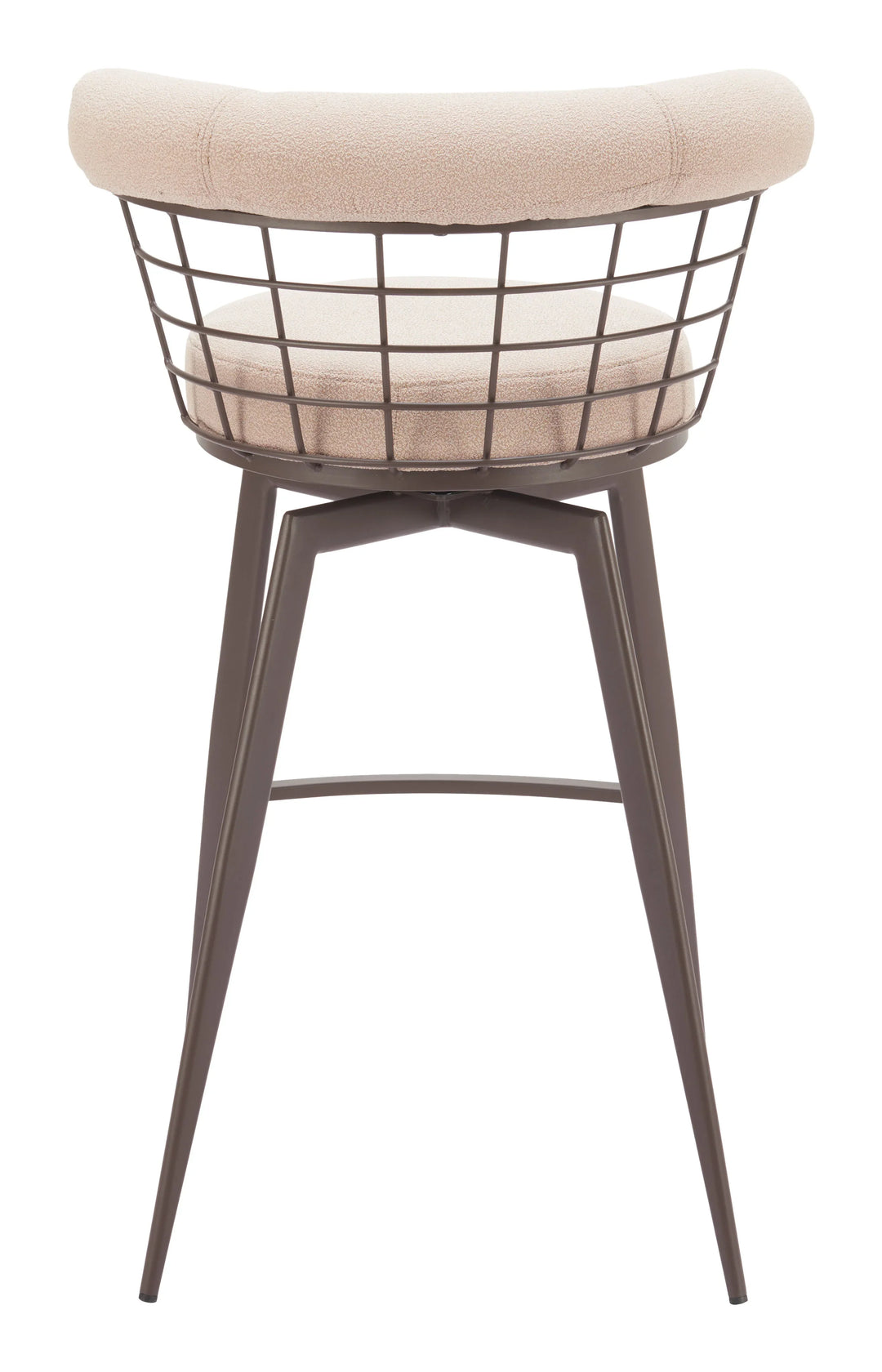 Saku Swivel Barstool Beige & Brown - AmericanHomeFurniture