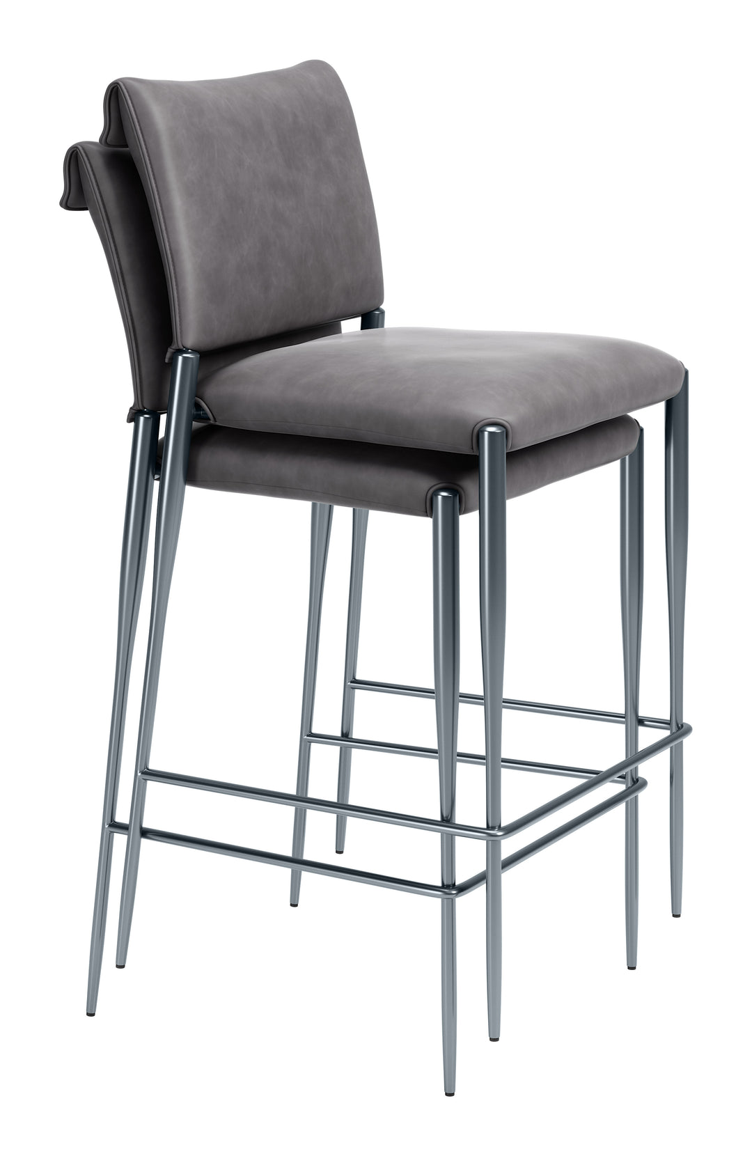Freesia Barstool (Set of 2) Charcoal Gray