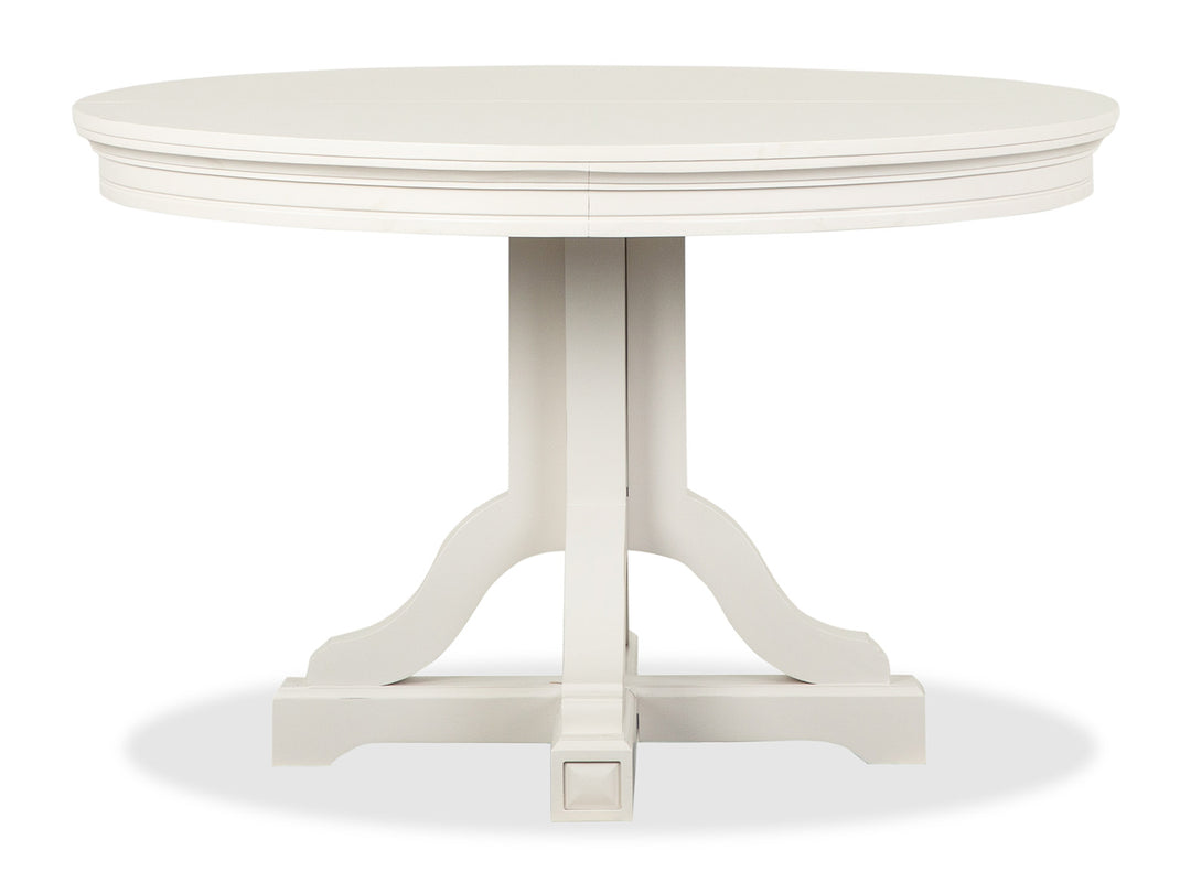 Willowbrook Egg Shell White Extendable 48" Round Dining Table - D5324-25
