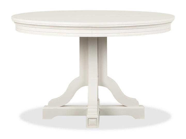 Willowbrook Egg Shell White Extendable 48" Round Dining Table - D5324-25