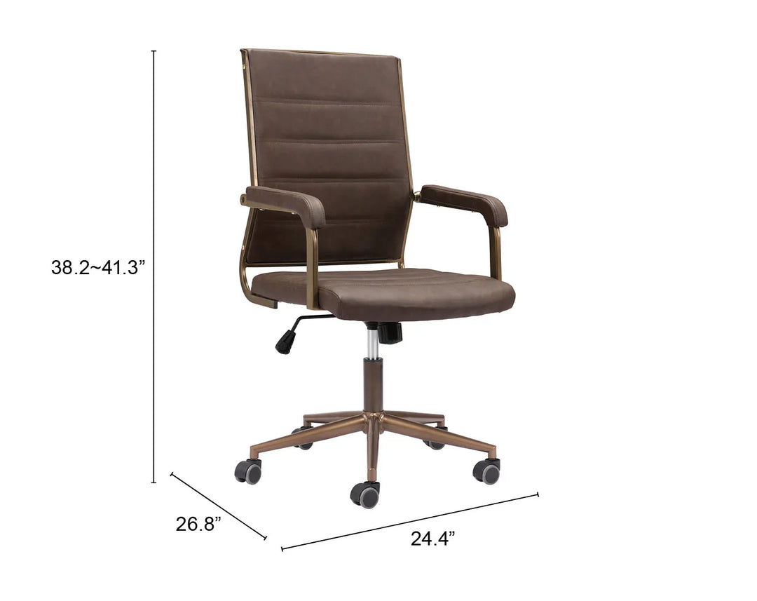 Auction Office Chair Espresso - AmericanHomeFurniture