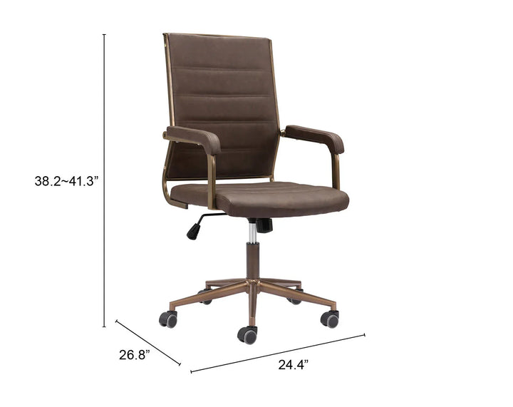 Auction Office Chair Espresso - AmericanHomeFurniture